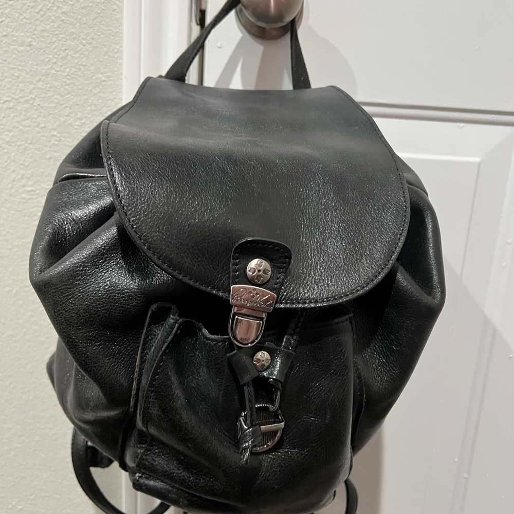 Patricia Nash Black Leather Backpack